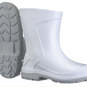 Bota BASPAN EVA/PU – Cano Médio – Branco com Solado Cinza