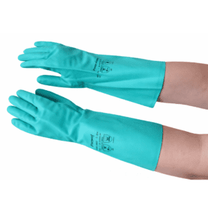 Luva Nitrílica Verde com Forro 33 cm