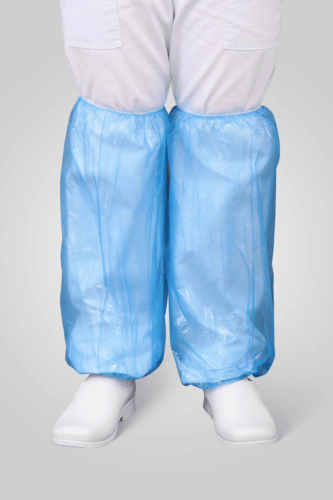 Perneira de Polietileno com 2 Elásticos Descartável Azul Oceano