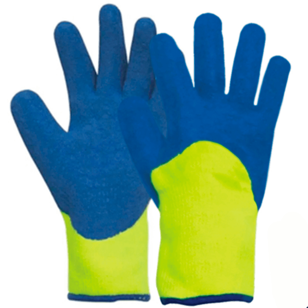 Luva Térmica Azul e Amarela com Fio Acrílico